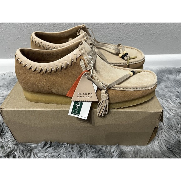 CLARKS WALLABEE 26165427 NATURAL/TAN SUEDE NEFNYC SZ 12 NEW